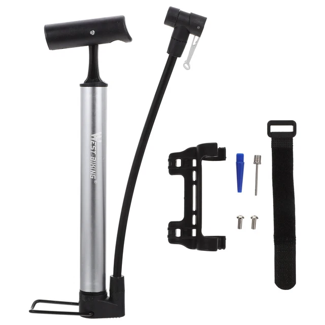 MOHEGIA Pompa per bicicletta, pompa ad aria 160 PSI ad alta pressione con manometro, pompa a mano per tutte le valvole – Presta, Schrader, Dunlop, auto, valvola francese, pneumatici, palla (blu