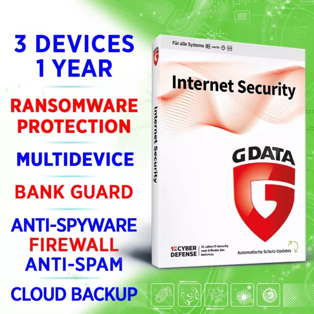 G DATA Internet Security 2024 3 Geräte 1 Jahr VOLLVERSION / Win Mac Android iOS