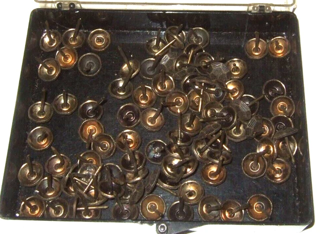 Antique Nailheads for Furniture Dark Finish Faceted Used Condition (85)