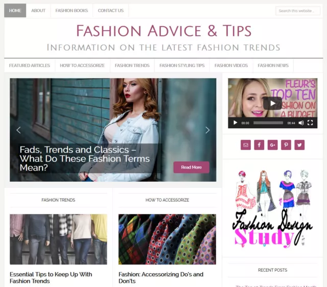 * FASHION TIPS * blog niche website business for sale w/ AUTO UPDATING CONTENT!