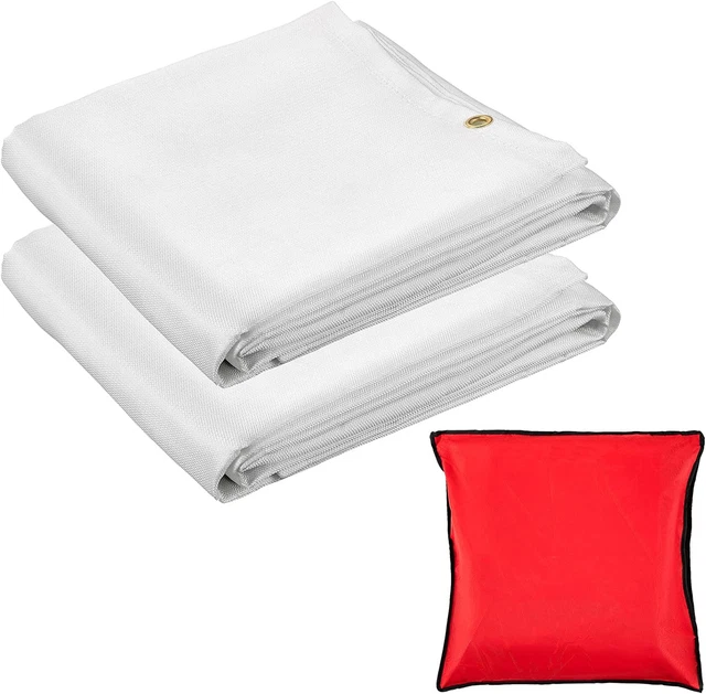 VEVOR Welding Blanket 2pcs 8 X 10 Fire Flame Retardant Fiberglass Grommets