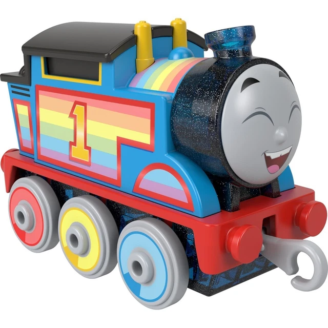 THOMAS & FRIENDS Rainbow Thomas All Engines Go Metal Push Along Train ...