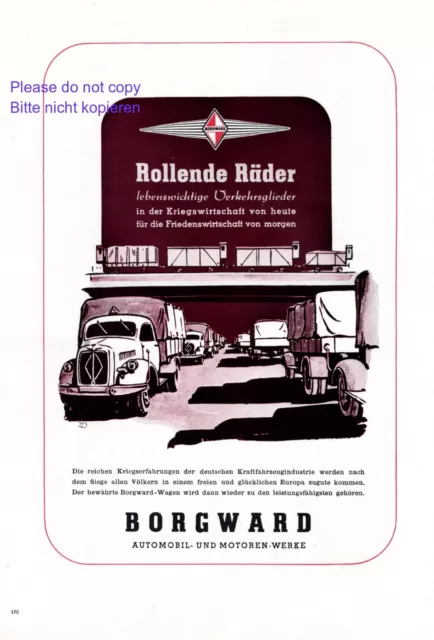 Borgward XL Reklame Kriegswinter 1944 ! Krieg WK 2 Werbung LKW 3. Reich ad Motor