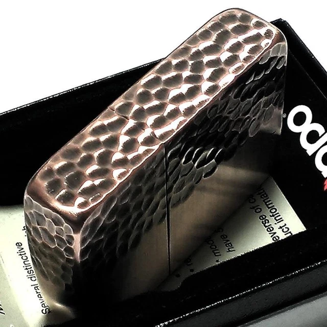 Zippo Oil Lighter 4 Sides Hammertone 1941 Replica Case Antique Copper JPN 3