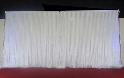 19.6x9.8ft White Pleated Decoration Wedding Backdrop Curtain Perfect
