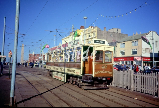 Blackpool Fleetwood Box Tram 40 1988 North Pier Original Slide+Copyright