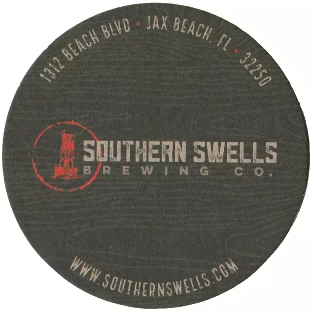 Southern Swells Brewing Co Beer Coaster Jacksonville Beach FL