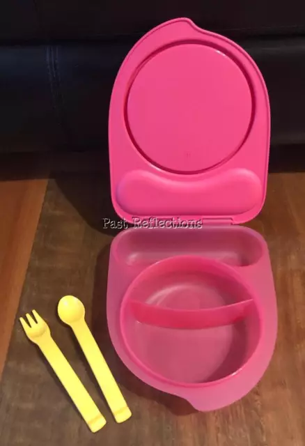 Tupperware Lunch Baby Toddler Feeding Set Bowl Fork Spoon Pink