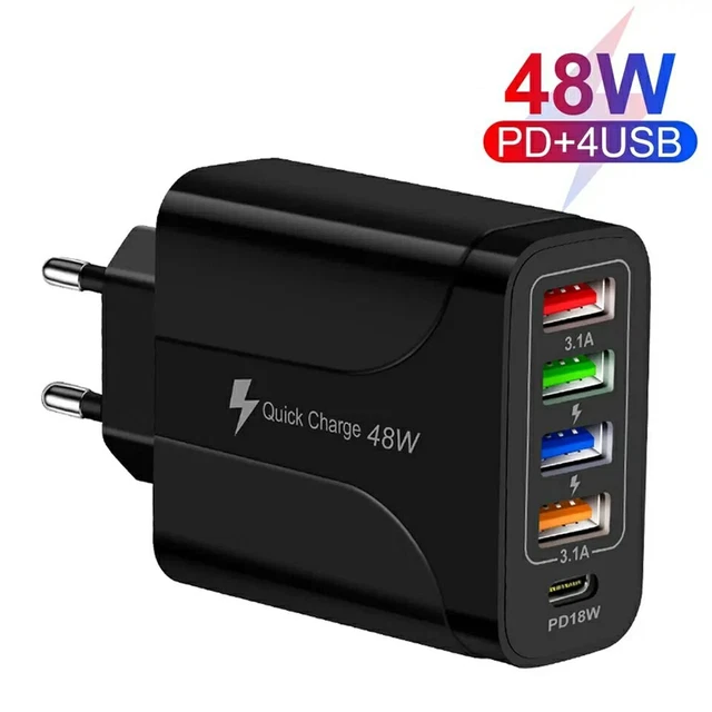 USB Mehrfachstecker Mit Schnellladung – 4-fach Adapter, Für Handys & Geräte, In Verschiedenen Farben USB Mehrfachstecker Mit Schnellladung – 4-fach Adapter, Für Handys & Geräte, In Verschiedenen Farben