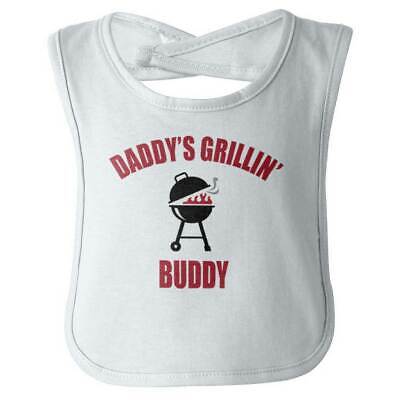 Daddys Grilling Buddy Funny Adorable Shower Baby Infant Burp Cloth Bib
