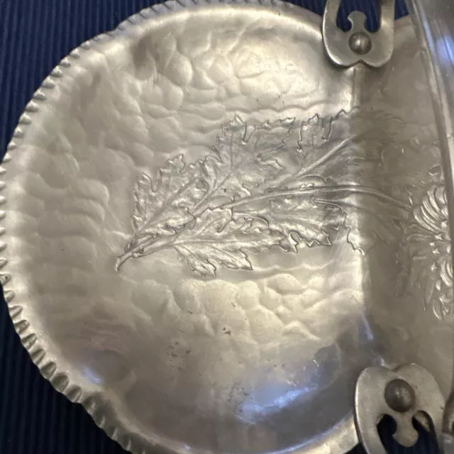 Vintage Hand Wrought 539 ALUMINUM SILVERLOOK Trade Continental Mark Handled Tray 3