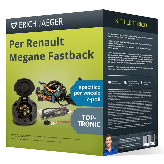 Kit elettrico spec. 7 poli adatto per RENAULT Megane Fastback 16- Jaeger Nuovo
