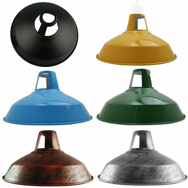 Ancien Lampe Suspension Abat Jour Design Industriel Métal Atelier Usine Loft Bar