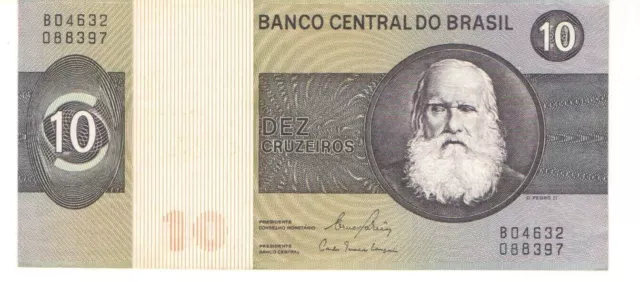 Billet de banque en papier-monnaie du Brésil 10 Cruzeiros AU 1980 C141...