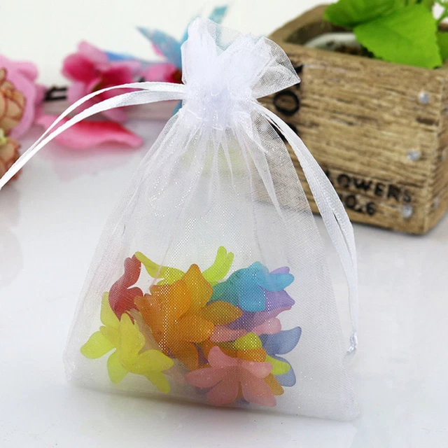 100 Pcs Pochette Cadeau Bonbons Pochettes À Cordon En Filet Accessoires
