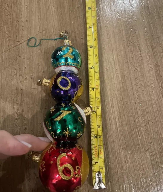 Christopher Radko Christmas 2016 Stacked Balls Bells Ornaments 6”