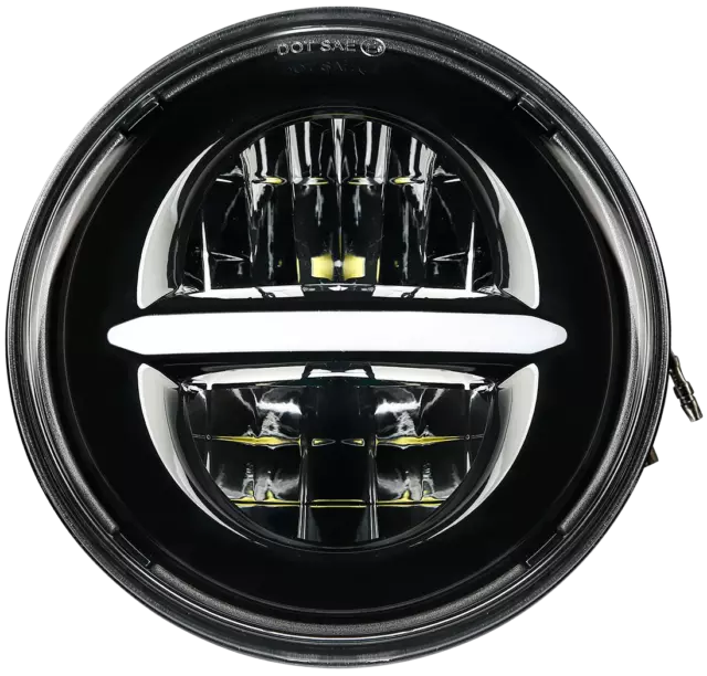 5 3/4 5.75inch Slim Line Multi LED Round Projection Headlight Black F –  pazoma
