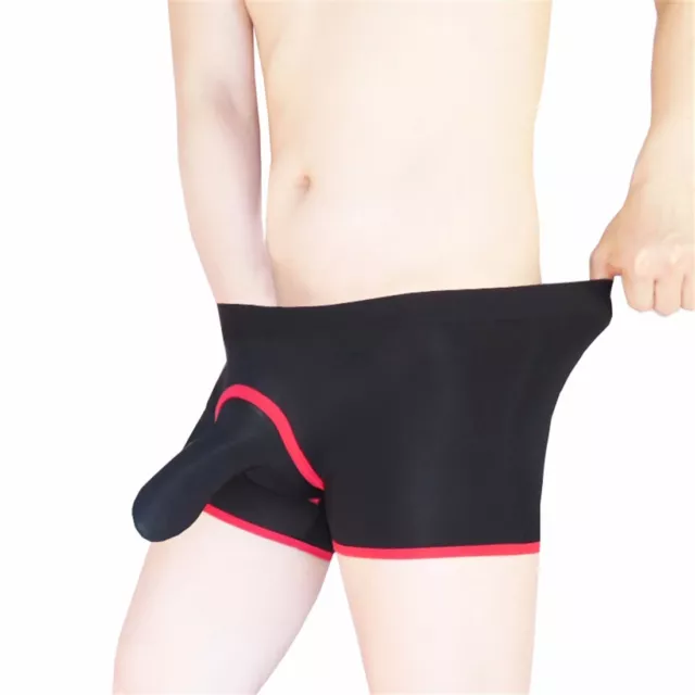 Mens Modal Cotton Long Cock Sheath Boxers Briefs/Trunks Underwear