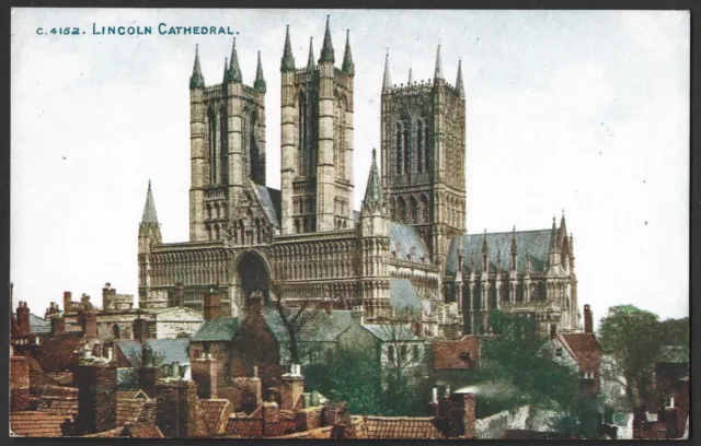 LINCOLNSHIRE The Cathedral Lincoln  Photochrom POSTCARD Celesque Series No.C4152