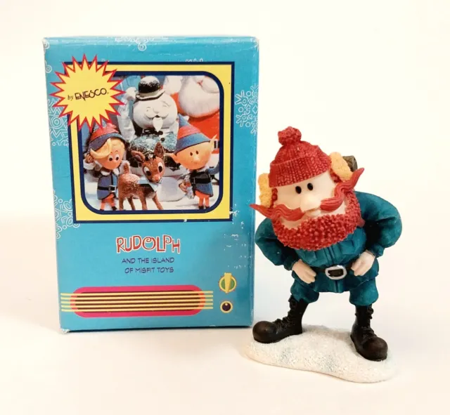 Enesco Rudolph Island of Misfit Toys Yukon Cornelius Figurine Vtg Figure Box