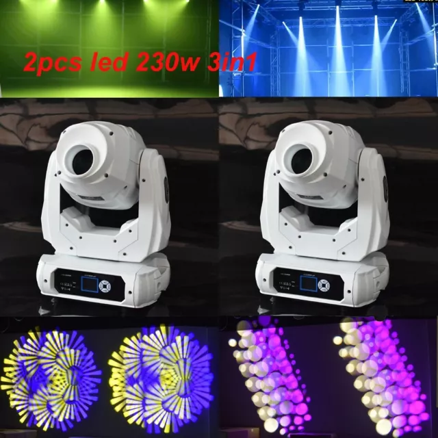 blanco 3 en 1 led 230w luz de cabeza móvil 3 en 1 haz punto lavado escarcha enfoque escenario dj