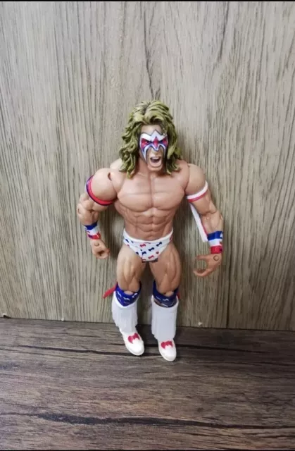 2011 Mattel WWE Ultimate Warrior USA Red White Blue Gear 7" Action Figure Wwf