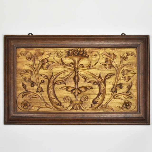 Antique Carved Wood Wall Panel Brienz Black Forest Renaissance Revival