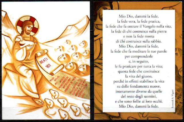 Santino - Cartoncino - Beati voi - Icona di E. Vegani