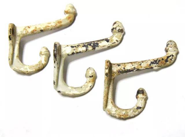 3 Matching Thick Cast Iron Acorn Vintage Hat Or Coat Wall Mount Hooks