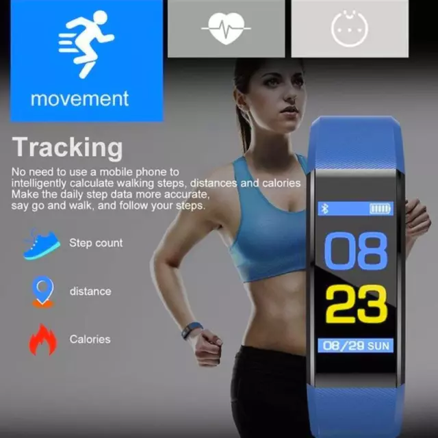 Smartwatch Fitness Tracker Schrittzähler Sportuhr Bluetooth Armband