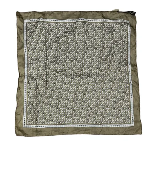 Vintage Ashear Gold Paisley Silk Handkerchief Pocket Square - Made In Italy
