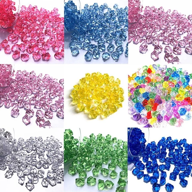 Juego de piedras de hielo piedras preciosas de cristal acrílico decoración de plantas jarrón 11x14 mm