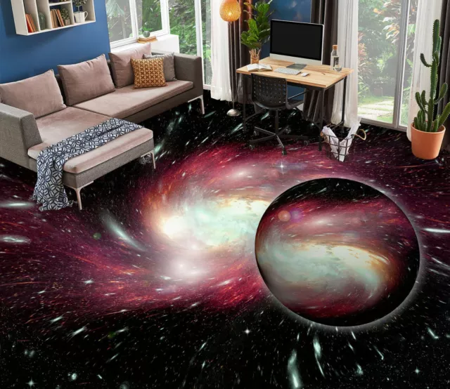 3D Galaxy Time R1751 Floor WallPaper Murals Wallpaper Mural Print Luna 24