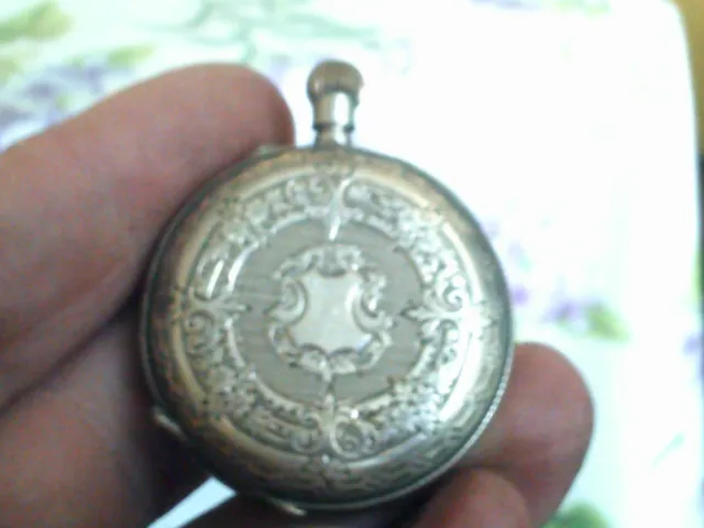 antiquariato  orologio monachina  argento fine 800 DA REVISIONARE