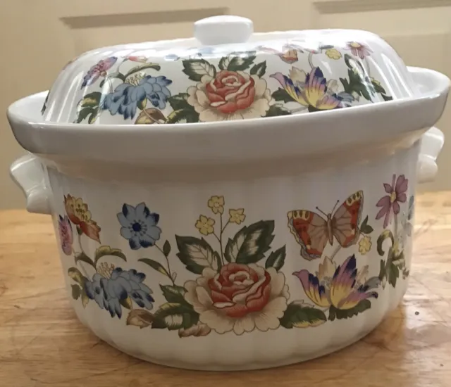 Vintage Aynsley "Cottage Garden" Oven-To-Table Covered Casserole2.5 Quart