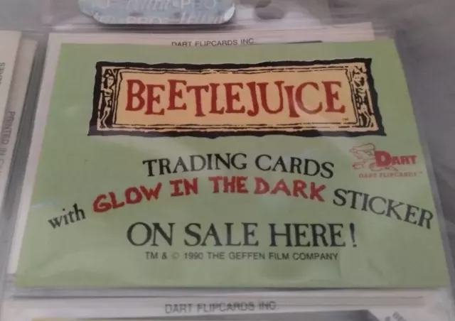 BEETLEJUICE TRADING CARDS w/GLOW IN THE DARK STICKERS BY DART 1990 GEFFEN FILMS