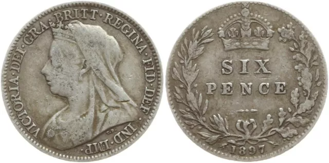 Großbritannien, Victoria, 6 Pence 1897