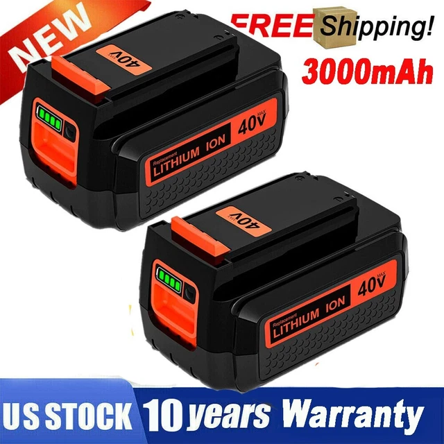 2/1X For Black+Decker 40V 3.0Ah 40 Volt Max Lithium LBXR36 LBX2040 Battery Tool
