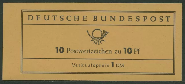 Bund 1960 Heuss (fluor. Papier) Markenheftchen MH 6 e R1 postfrisch