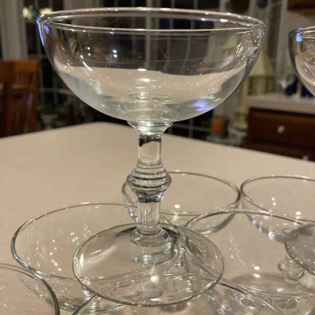 Vintage Champagne Coupes Mid Century Cocktail Glasses Martini Barware Set Of  10