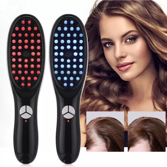 Electric Red Blue Light Hair Anti Loss Massage-Vibration Therapy Comb Hair Car e