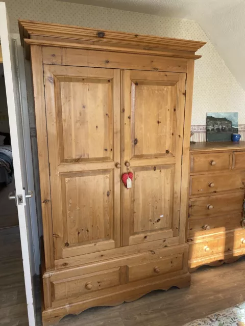 Solid Pine Wardrobe With Drawers