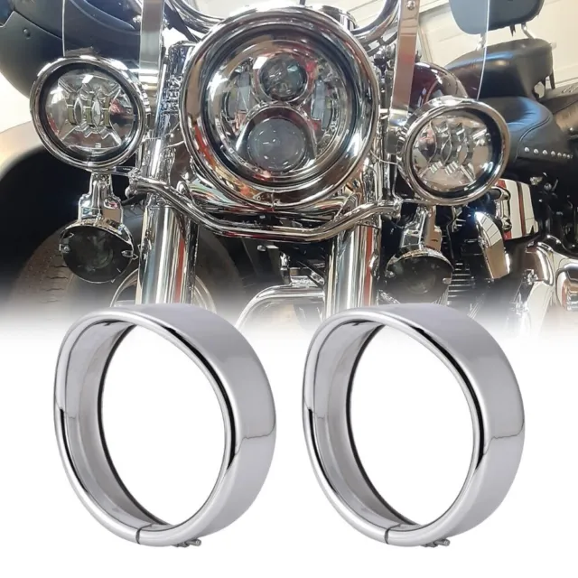 4.5" Passing Light Trim Spot Lamp Visor Ring Cover For Harley Touring Road King