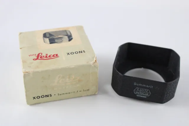 Campana para lente cuadrada genuina Leica Leitz Summarit 50 mm f1,5 XOONS con caja original