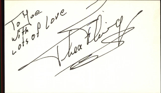 Thea Fleming Actress Signed 3" x 5" Index Card