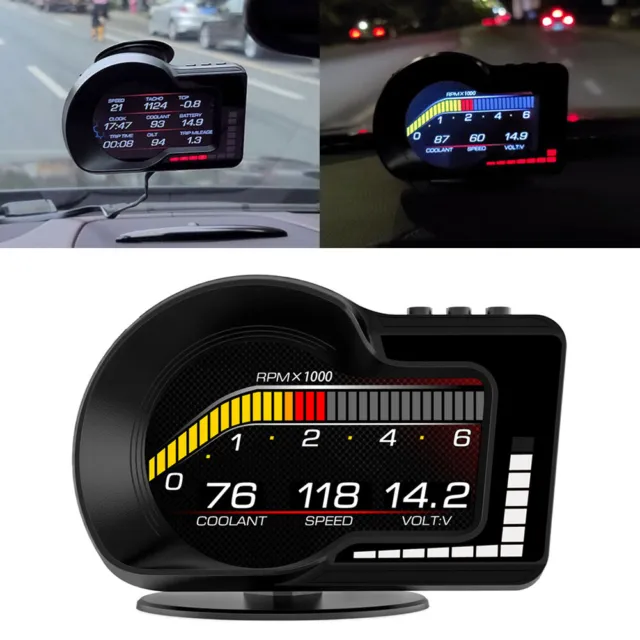 Universal OBD+GPS Smart Gauge Car HUD Head Up Display Digital GPS Speedometer