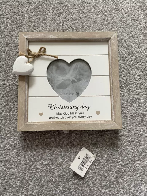 Brand New Wooden Baby Christening Day Photo Frame