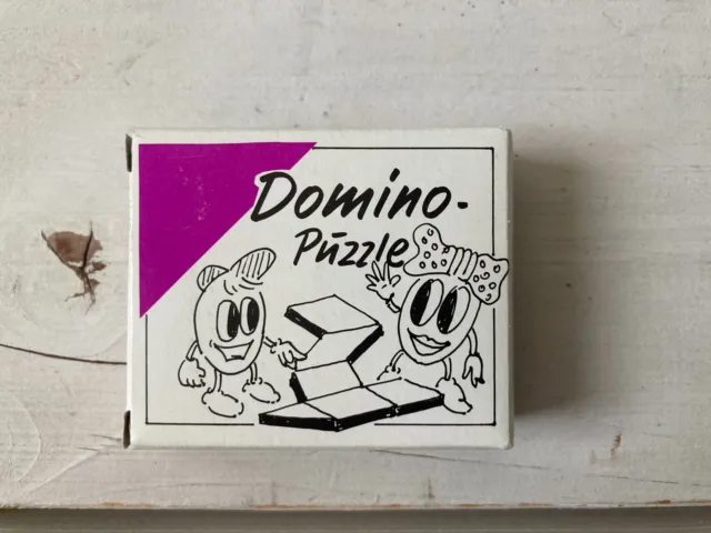 Süßes kleines altes Holzspiel Geduldsspiel Holzpuzzle „Domino Puzzle“