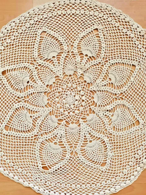 Vintage Huge Beautiful Hungarian Hand Crochet Lace Tablecloth Hand-Embroidery