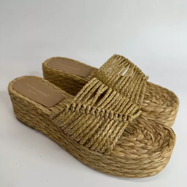 Paloma Barcelo Womens Rafna Platform Wedge Sandals Brown Leather Sole 10 New